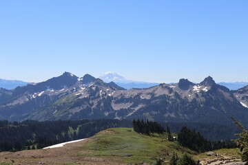 Fototapeta na wymiar Mt Rainier National Park mountain landscape