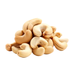 Fotobehang  a pile of Cashew nuts in a Food-Themed, photorealistic illustration in a PNG, cutout, and isolated. generative ai © Purple Penguin GFX