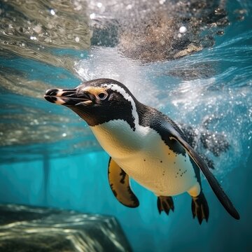 Submerged Wonders: Striking Underwater Photography of Penguin Exploring the Deep Sea