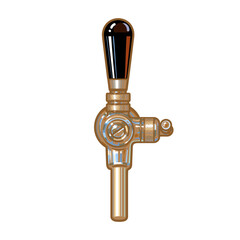 Beer tap front view. Hand drawn vector illustration isolated on white background.