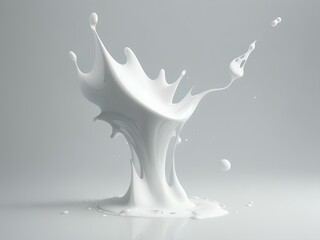 3d image of milk splash isolated on black background