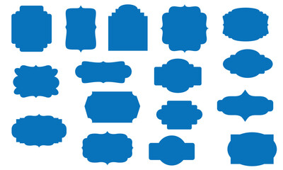 Set of vintage label and badges collections. Vector illustration. Blue template for patch, insignias, overlay