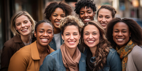 Fototapeta premium Portrait of Women is Day with Diversity Equity Inclusion in the Education Industry.generative ai