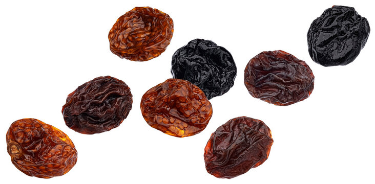 Dried fruits and berries isolated on white background