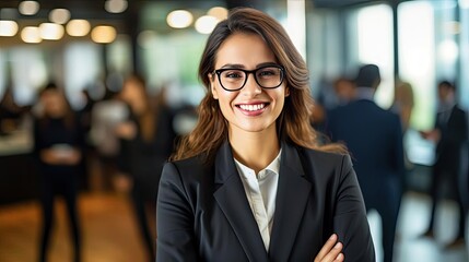 Fototapeta premium Smiling female lawyer wearing glasses.