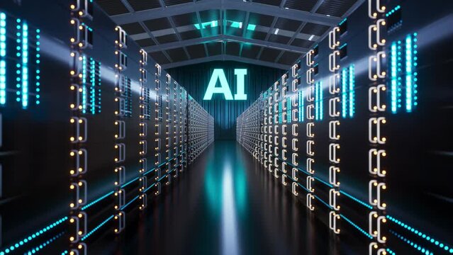 Infrastructure AI center - Cutting-edge technology and artificial intelligence 4K