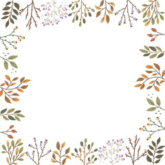 Fototapeta na wymiar Vector cute hand drawn illustration with autumn leaves and branches