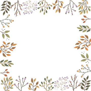 Vector cute hand drawn illustration with autumn leaves and branches © Evgeniia