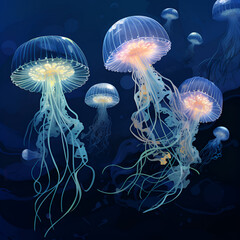 Naklejka premium jelly fish in the aquarium