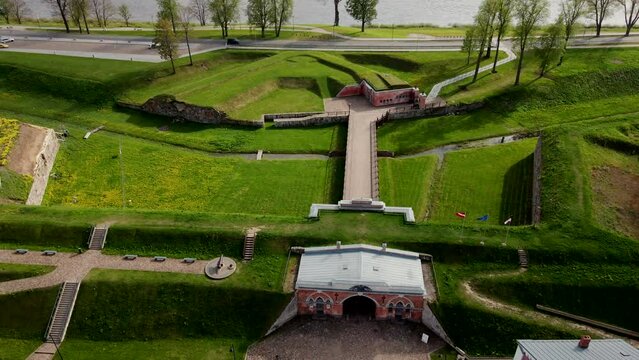 Aerial view of Daugavpils fortress and Daugavpils Mark Rothko Art Centre