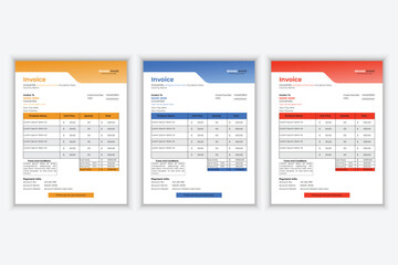 Professional and modern business invoice design template, Bill form business invoice, Office bill, etc. 