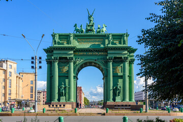 Narva Triumphal Arch (Narvskie vorota) in Saint Petersburg, Russia