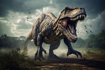 Tyrannosaurus Rex dinosaur. Generated AI