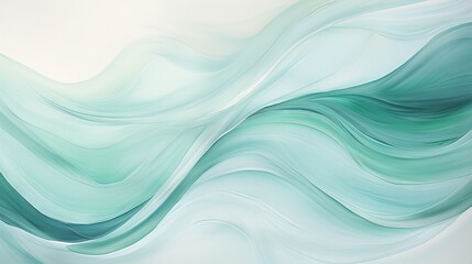  a painting of a wave of blue and green colors on a white background.  generative ai