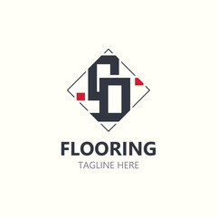 Flooring Logo design, custom Layer Vector elegant business store building