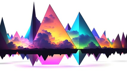 A vibrant mountain landscape with dramatic clouds