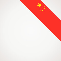 Corner ribbon flag of China