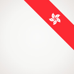 Corner ribbon flag of Hong Kong