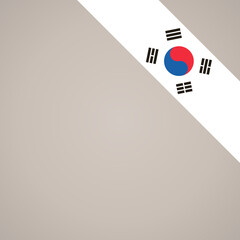 Corner ribbon flag of South Korea