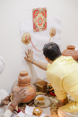 Indian Hindu wedding ritual sacred pooja