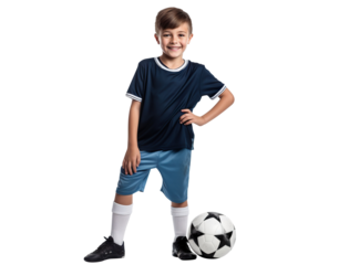 Happy young football player, cut out