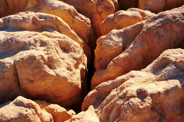 Rock formations of sandstone by Lagos, Algarve.