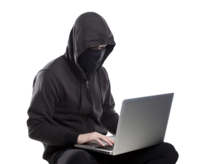 Hacker in black, cut out