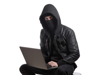 Hacker in black, cut out
