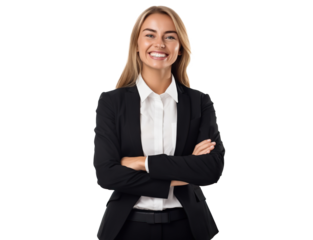 Happy business woman, cut out