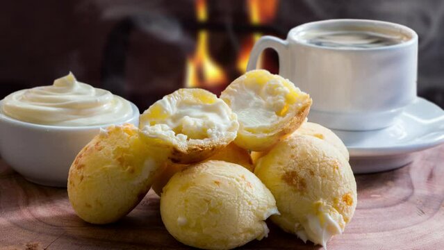 Brazilian snack, traditional cheese bread from Minas Gerais - pao de queijo