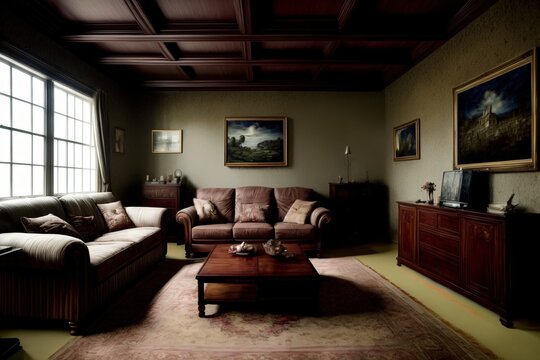 A Living Room With Two Couches And A Coffee Table