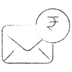Hand drawn Business Mail illustration icon