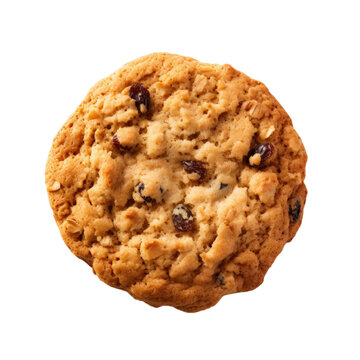 Oatmeal Raisin Cookie Isolated on a Transparent Background