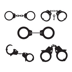 handcuffs icon logo vector design template - obrazy, fototapety, plakaty