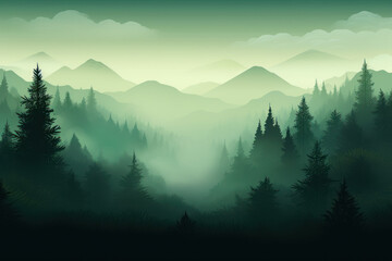 Obraz premium Frosted Gradient Background - Forest Green to Fresh Mint