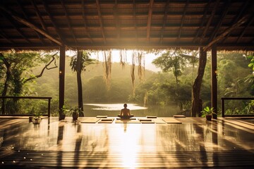 Meditation in a paradisiacal place | Generative AI