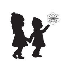 Girls In Winter Cloth, vector