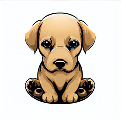 Silent Woof: Cute Dog on a White Background, Generative AI