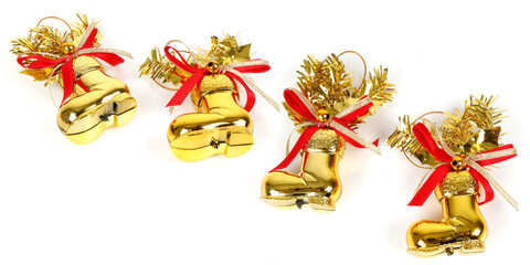 images of Christmas tree ornaments on a white background