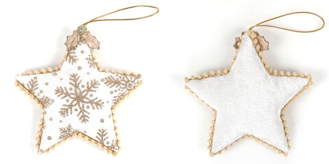 images of Christmas tree ornaments on a white background