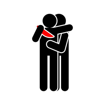 Traitor sign icon. Betrayal symbol. Concept of betrayal is a knife in the back.