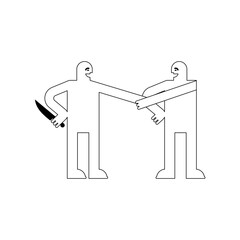 Traitor sign icon. Betrayal symbol. Concept of betrayal is a knife in the back.