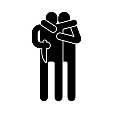 Traitor sign icon. Betrayal symbol. Concept of betrayal is a knife in the back.