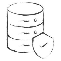 Hand drawn Database Security illustration icon
