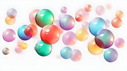 Many rainbow gradient random bright soft balls background. Colorful balls background for kids zone or children's playroom. Huge pile of colorful balls in different sizes. Vector background