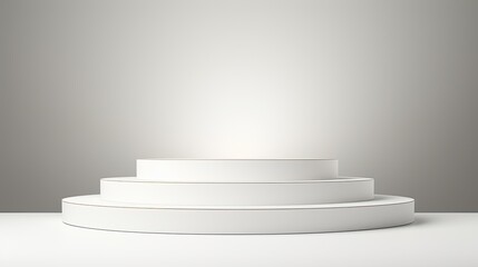 ultra wide white podium background generative AI
