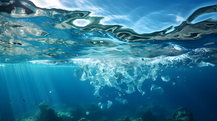 Underwater scene with bubbles. water, liquid, overlay, 