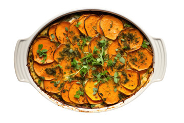 Delicious Sweet Potato Au Gratin Isolated on a Transparent Background