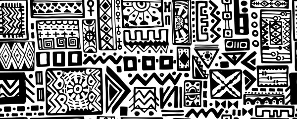 Ethnic geometric hand drawn  seamless pattern, simple style, vector design. Great for textiles, banners, wallpapers, wrapping. 