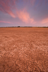 Desert soil in a dry lagoon, La Pampa province, Patagonia, Argentina.